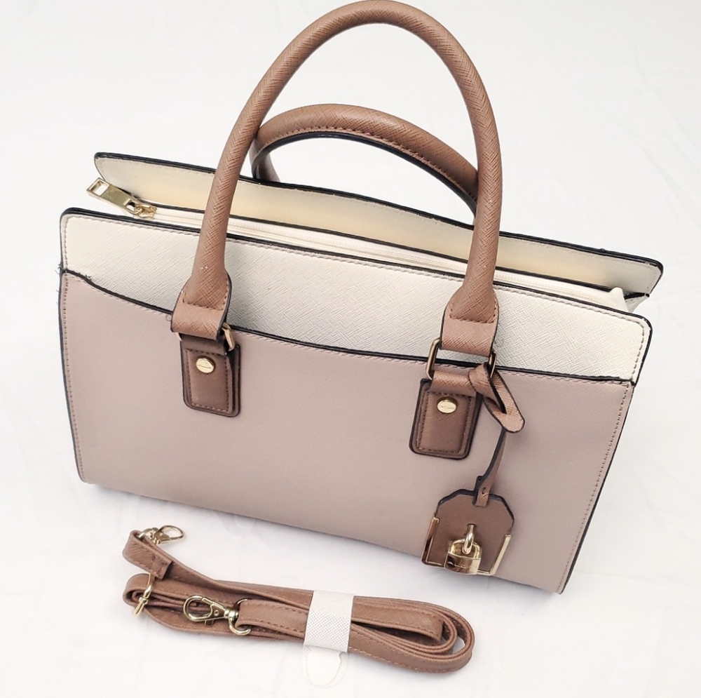 Aldo Uliradia Soft Pink/Taupe Faux Leather Tote Handbag/Crossbody